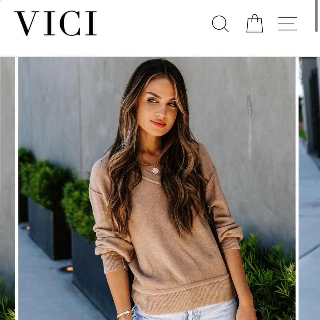 Tan Sweater Brand New Vici Collection Tan Sweater Brand New Vici Collection